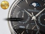 Master Ultra Thin Perpetual Calendar SS V9F 1:1 Best Edition Gray Dial Diamonds Bezel on Black Leather Strap A868 V2 - Görsel 10
