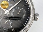 Master Ultra Thin Perpetual Calendar SS V9F 1:1 Best Edition Gray Dial Diamonds Bezel on Black Leather Strap A868 V2 - Görsel 12