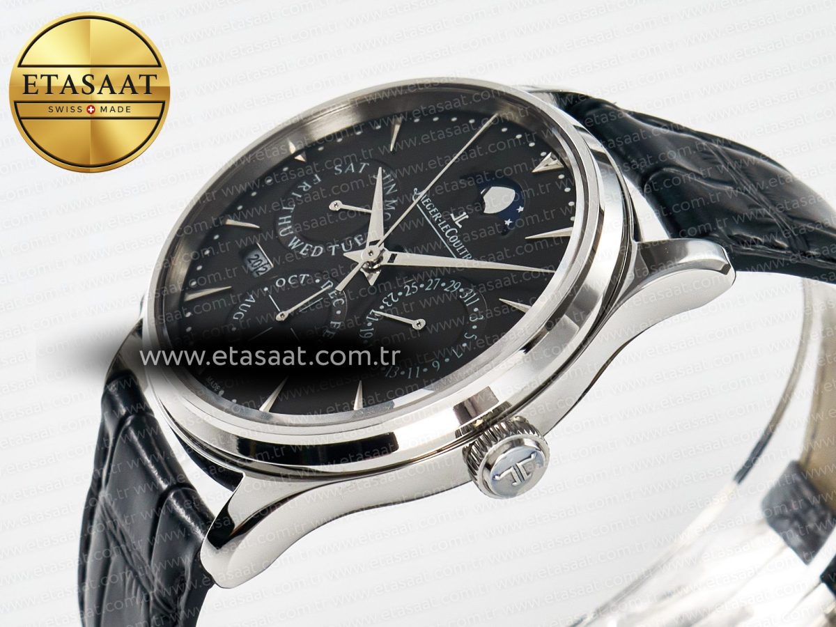 Master Ultra Thin Perpetual Calendar SS V9F 1:1 Best Edition Gray Dial on Black Leather Strap A868 V2 - Görsel 6