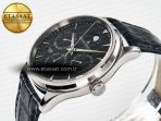 Master Ultra Thin Perpetual Calendar SS V9F 1:1 Best Edition Gray Dial on Black Leather Strap A868 V2 - Görsel 6
