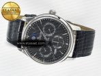 Master Ultra Thin Perpetual Calendar SS V9F 1:1 Best Edition Gray Dial on Black Leather Strap A868 V2 - Görsel 8