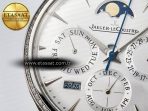 Master Ultra Thin Perpetual Calendar SS V9F 1:1 Best Edition White Dial Diamonds Bezel on Black Leather Strap A868 V2 - Görsel 10