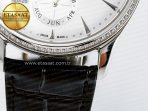 Master Ultra Thin Perpetual Calendar SS V9F 1:1 Best Edition White Dial Diamonds Bezel on Black Leather Strap A868 V2 - Görsel 14