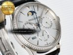 Master Ultra Thin Perpetual Calendar SS V9F 1:1 Best Edition White Dial Diamonds Bezel on Black Leather Strap A868 V2 - Görsel 5