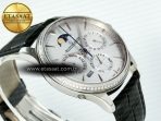 Master Ultra Thin Perpetual Calendar SS V9F 1:1 Best Edition White Dial Diamonds Bezel on Black Leather Strap A868 V2 - Görsel 7