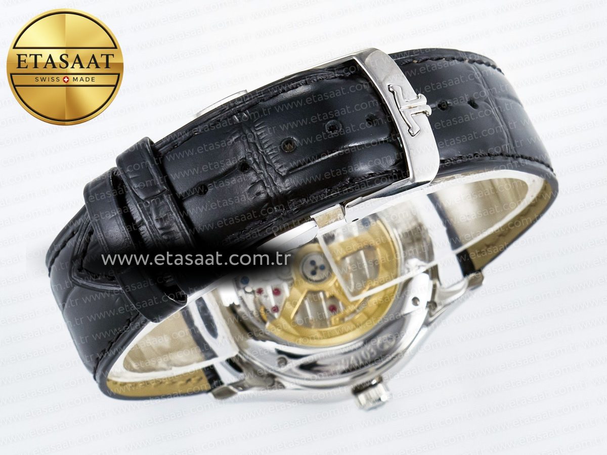 Jaeger Lecoultre V9F White Dial on Black Leather Strap A868 - Görsel 17