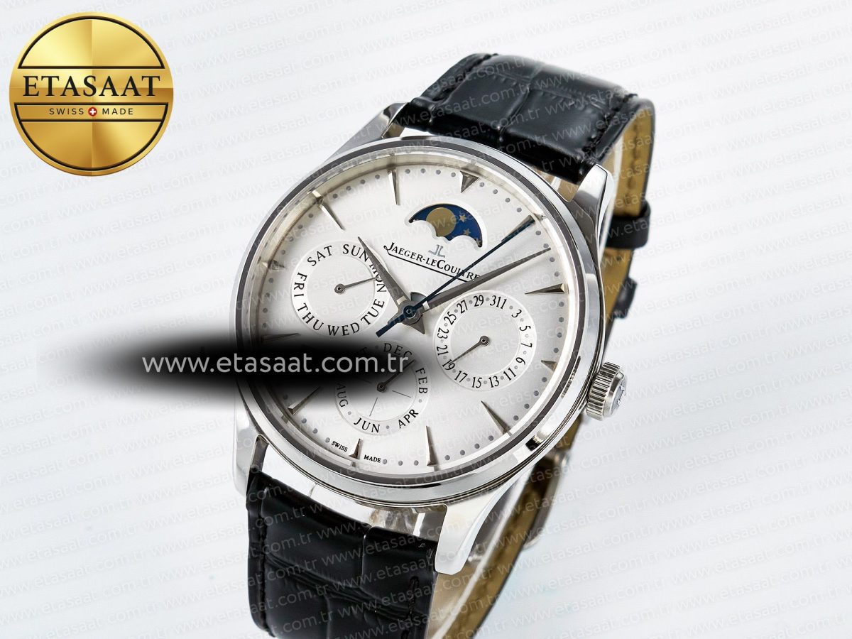 Jaeger Lecoultre V9F White Dial on Black Leather Strap A868 - Görsel 2