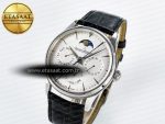 Jaeger Lecoultre V9F White Dial on Black Leather Strap A868 - Görsel 2