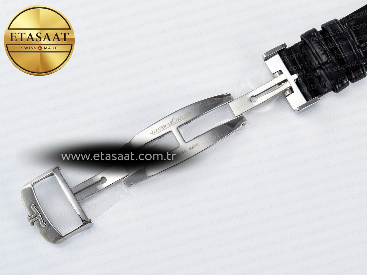 Jaeger Lecoultre V9F White Dial on Black Leather Strap A868 - Görsel 25