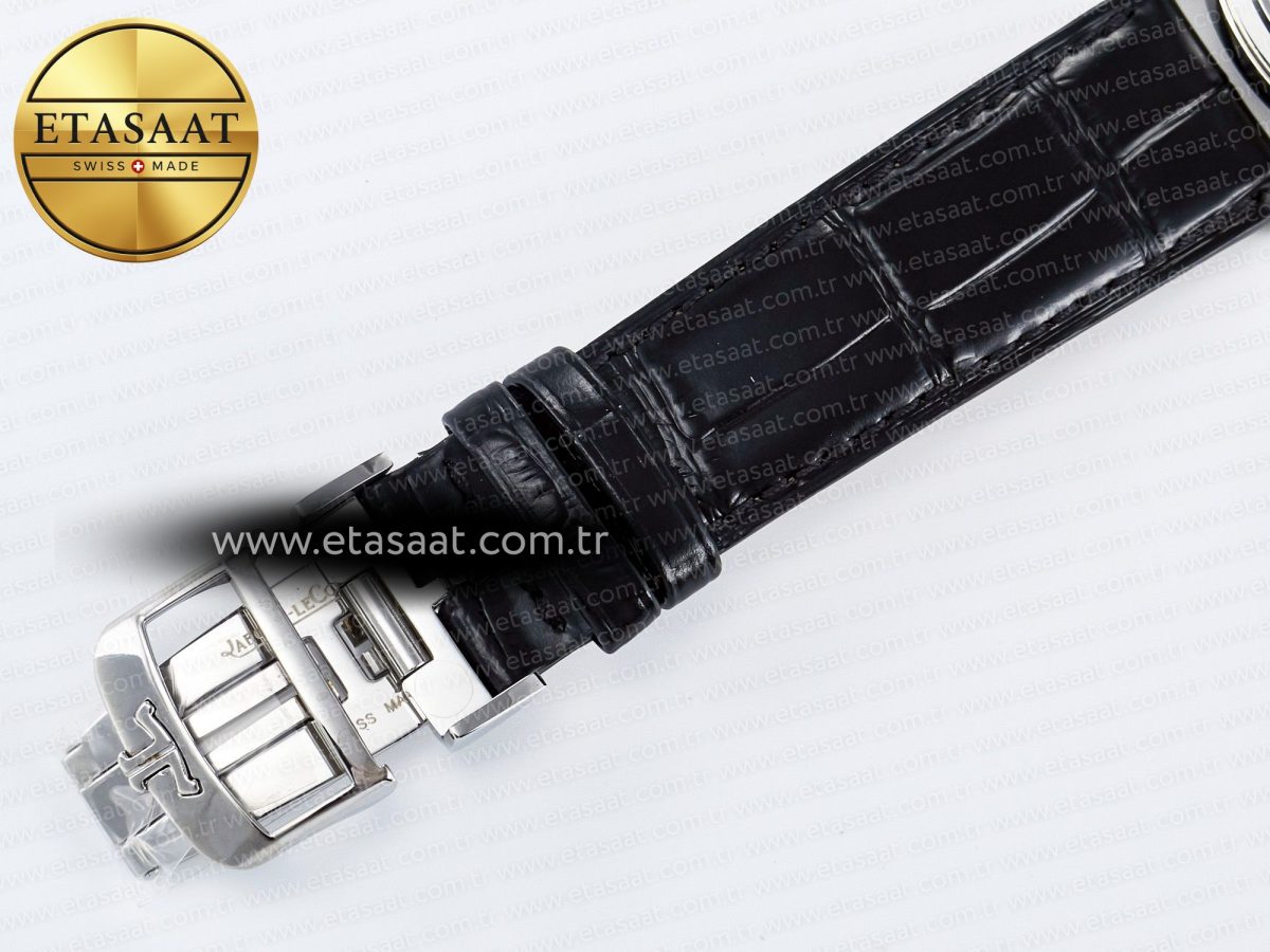 Jaeger Lecoultre V9F White Dial on Black Leather Strap A868 - Görsel 27