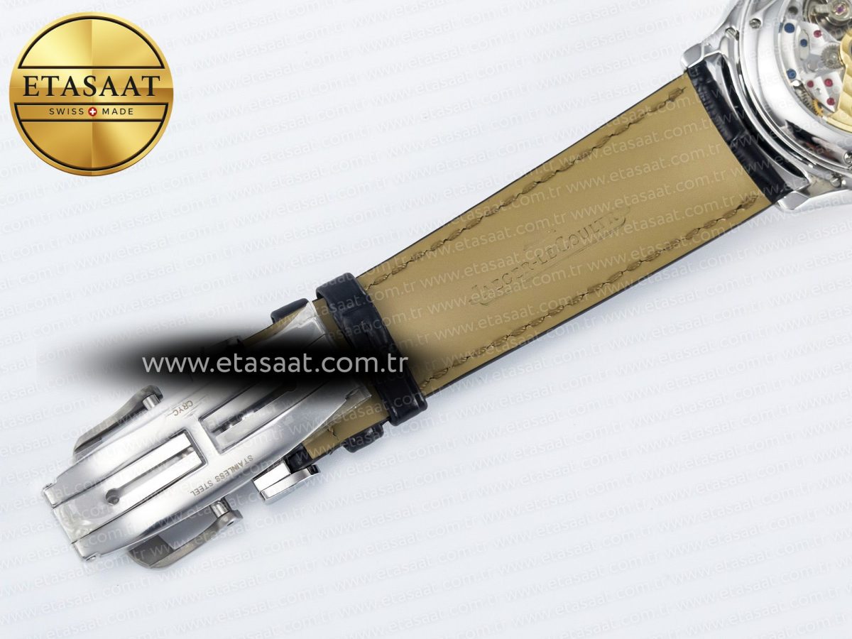 Jaeger Lecoultre V9F White Dial on Black Leather Strap A868 - Görsel 29
