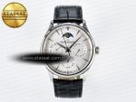 Jaeger Lecoultre V9F White Dial on Black Leather Strap A868 - Görsel 3