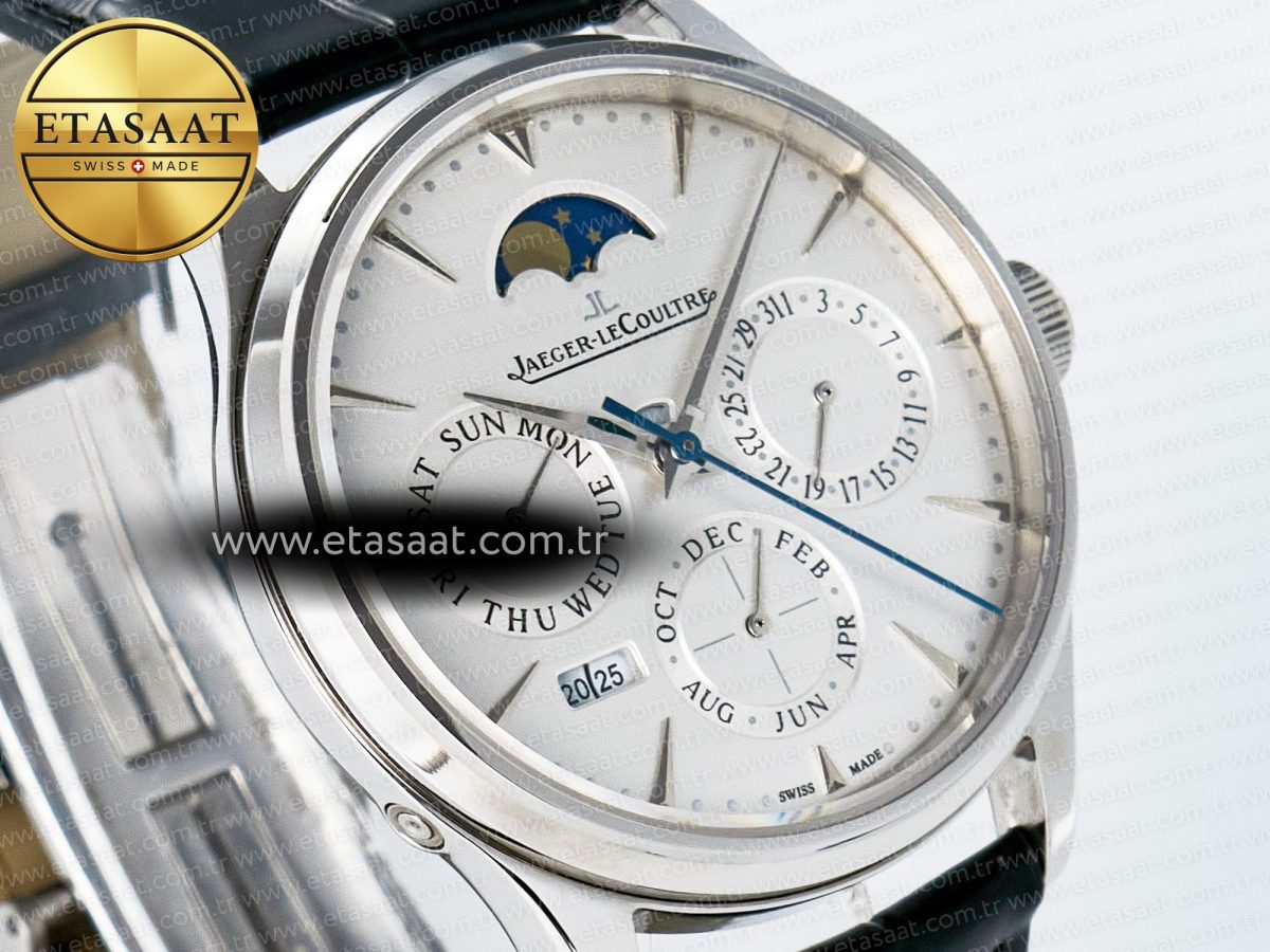 Jaeger Lecoultre V9F White Dial on Black Leather Strap A868 - Görsel 5