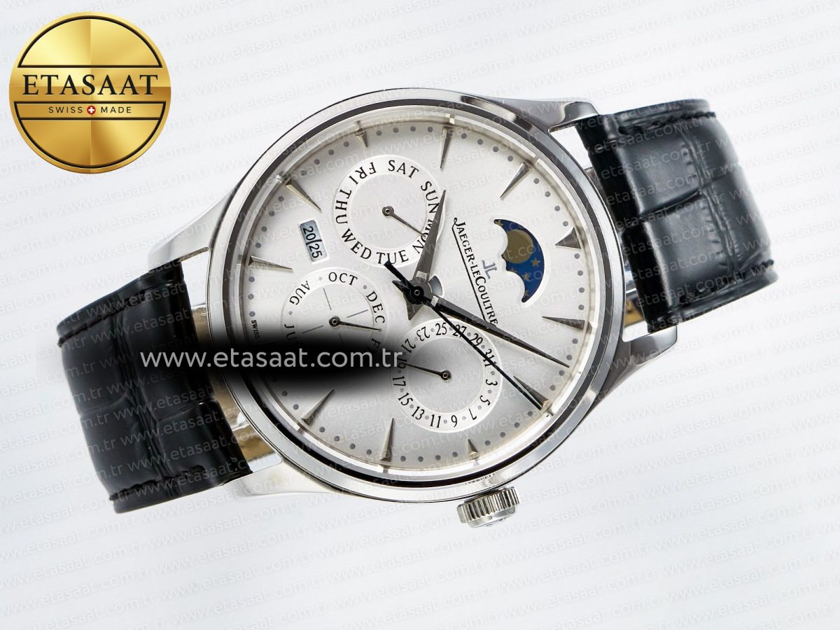 Jaeger Lecoultre V9F White Dial on Black Leather Strap A868 - Görsel 8