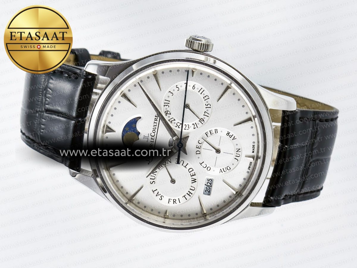 Jaeger Lecoultre V9F White Dial on Black Leather Strap A868 - Görsel 9