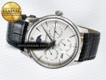 Jaeger Lecoultre V9F White Dial on Black Leather Strap A868 - Görsel 9