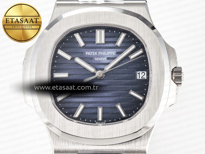 Nautilus 5711/1A-010 3KF 1:1 Best Edition Blue Textured Dial on SS Bracelet A324 Super Clone - Görsel 4
