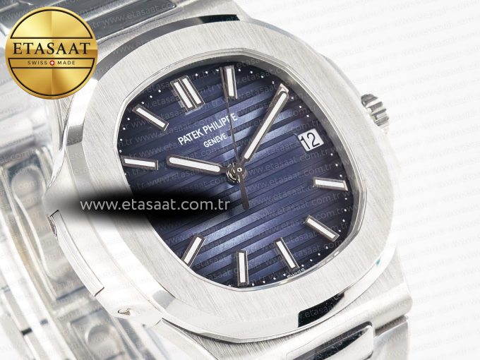 Nautilus 5711/1A-010 3KF 1:1 Best Edition Blue Textured Dial on SS Bracelet A324 Super Clone - Görsel 5