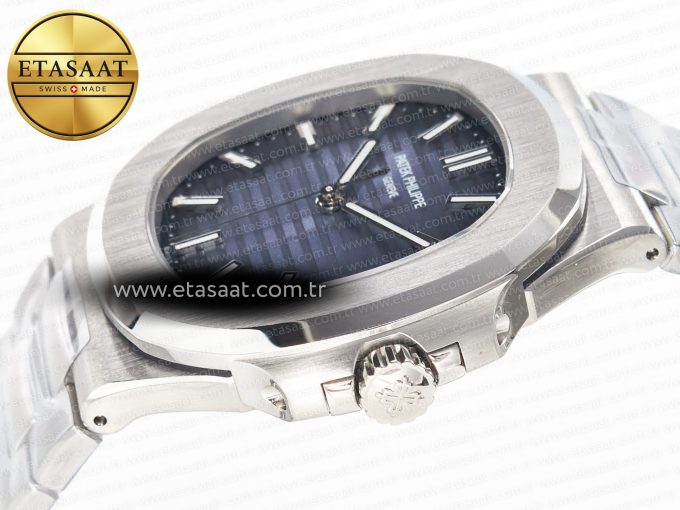 Nautilus 5711/1A-010 3KF 1:1 Best Edition Blue Textured Dial on SS Bracelet A324 Super Clone - Görsel 6