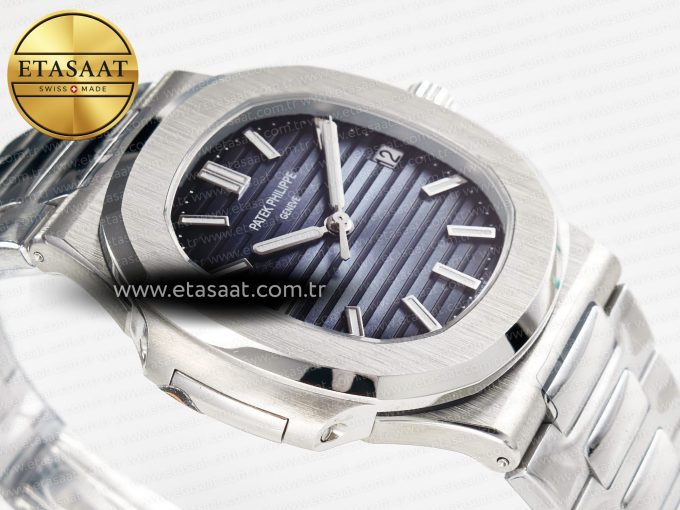 Nautilus 5711/1A-010 3KF 1:1 Best Edition Blue Textured Dial on SS Bracelet A324 Super Clone - Görsel 7