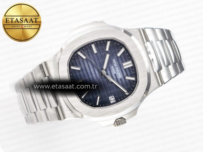 Nautilus 5711/1A-010 3KF 1:1 Best Edition Blue Textured Dial on SS Bracelet A324 Super Clone - Görsel 8