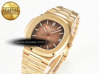 Nautilus 5711/1R-001 RG 3KF 1:1 Best Edition Brown Textured Dial on RG Bracelet Super Clone 26-330