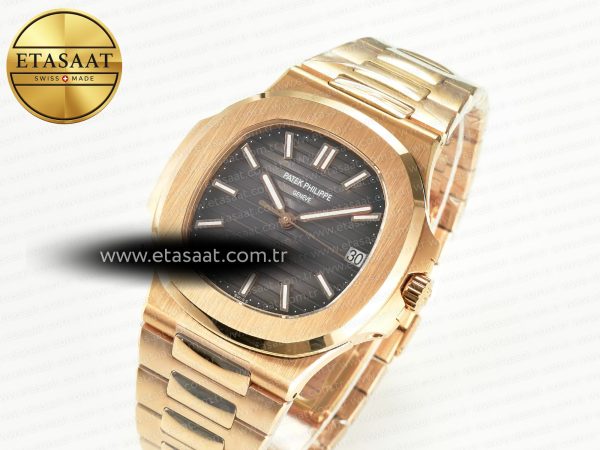 Nautilus 5711/1R-001 RG 3KF 1:1 Best Edition Gray Textured Dial on RG Bracelet Super Clone 26-330