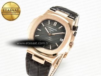 Nautilus 5711/1R RG 3KF 1:1 Best Edition Brown Textured Dial on Brown Leather Strap A324 Super Clone V2