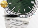 Nautilus 5711 3KF 1:1 Best Edition Square Diamonds Bezel Green Dial on SS Bracelet A324 Super Clone V2 - Görsel 12