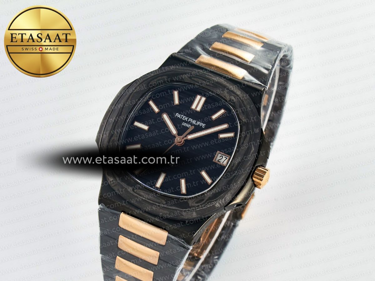 Nautilus 5711 DIW Carbon DIWF 1:1 Best Edition Black Textured Dial on Carbon/RG Bracelet 324CS - Görsel 2