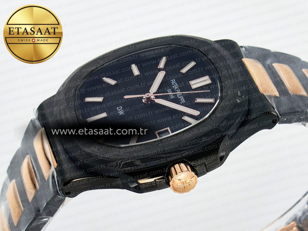 Nautilus 5711 DIW Carbon DIWF 1:1 Best Edition Black Textured Dial on Carbon/RG Bracelet 324CS - Görsel 6