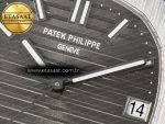Nautilus 5711 SS 3KF 1:1 Best Edition Gray Textured Dial on Black Leather Strap A324 Super Clone V2 - Görsel 10