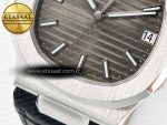 Nautilus 5711 SS 3KF 1:1 Best Edition Gray Textured Dial on Black Leather Strap A324 Super Clone V2 - Görsel 12