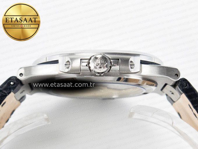 Nautilus 5711 SS 3KF 1:1 Best Edition Gray Textured Dial on Black Leather Strap A324 Super Clone V2 - Görsel 14