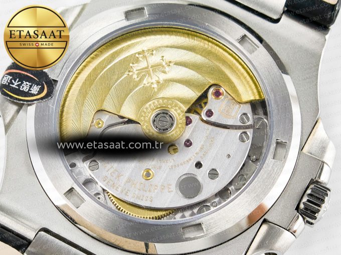 Nautilus 5711 SS 3KF 1:1 Best Edition Gray Textured Dial on Black Leather Strap A324 Super Clone V2 - Görsel 18