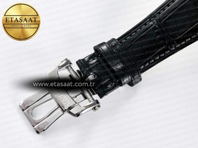 Nautilus 5711 SS 3KF 1:1 Best Edition Gray Textured Dial on Black Leather Strap A324 Super Clone V2 - Görsel 23
