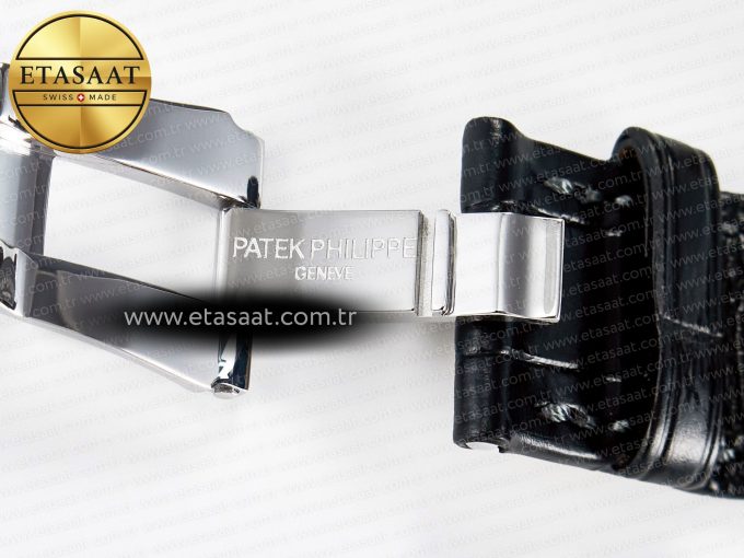 Nautilus 5711 SS 3KF 1:1 Best Edition Gray Textured Dial on Black Leather Strap A324 Super Clone V2 - Görsel 24