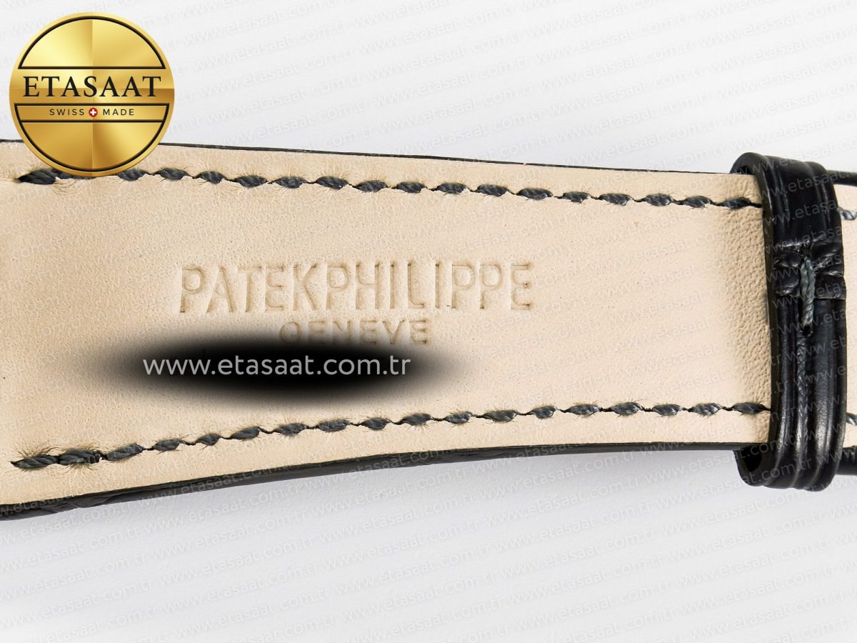 Nautilus 5711 SS 3KF 1:1 Best Edition Gray Textured Dial on Black Leather Strap A324 Super Clone V2 - Görsel 28