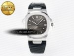 Nautilus 5711 SS 3KF 1:1 Best Edition Gray Textured Dial on Black Leather Strap A324 Super Clone V2 - Görsel 3