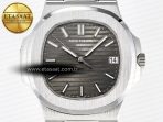 Nautilus 5711 SS 3KF 1:1 Best Edition Gray Textured Dial on Black Leather Strap A324 Super Clone V2 - Görsel 4