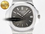 Nautilus 5711 SS 3KF 1:1 Best Edition Gray Textured Dial on Black Leather Strap A324 Super Clone V2 - Görsel 4