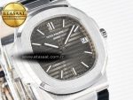 Nautilus 5711 SS 3KF 1:1 Best Edition Gray Textured Dial on Black Leather Strap A324 Super Clone V2 - Görsel 5