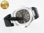 Nautilus 5711 SS 3KF 1:1 Best Edition Gray Textured Dial on Black Leather Strap A324 Super Clone V2 - Görsel 6