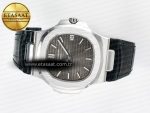 Nautilus 5711 SS 3KF 1:1 Best Edition Gray Textured Dial on Black Leather Strap A324 Super Clone V2 - Görsel 7