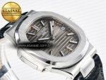 Nautilus 5711 SS 3KF 1:1 Best Edition Gray Textured Dial on Black Leather Strap A324 Super Clone V2 - Görsel 8