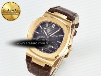 Nautilus 5712 RG PPF 1:1 Best Edition Brown Dial on Brown Leather Strap A240 Super Clone V2