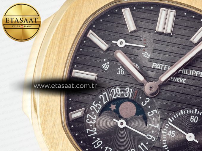 Nautilus 5712 RG PPF 1:1 Best Edition Brown Dial on Brown Leather Strap A240 Super Clone V2 - Görsel 10
