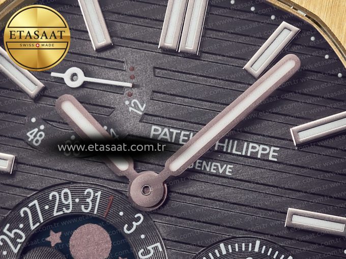Nautilus 5712 RG PPF 1:1 Best Edition Brown Dial on Brown Leather Strap A240 Super Clone V2 - Görsel 11