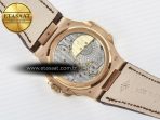 Nautilus 5712 RG PPF 1:1 Best Edition Brown Dial on Brown Leather Strap A240 Super Clone V2 - Görsel 19