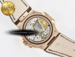 Nautilus 5712 RG PPF 1:1 Best Edition Brown Dial on Brown Leather Strap A240 Super Clone V2 - Görsel 20